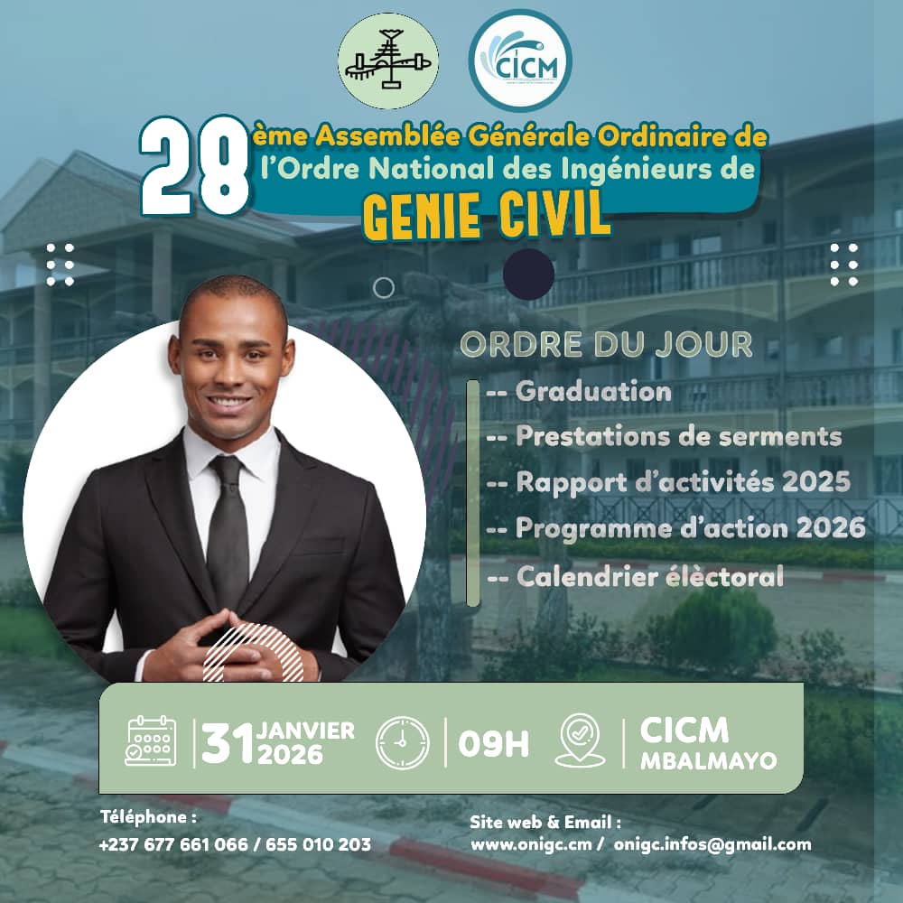 𝟐𝟖𝐞 𝐀𝐬𝐬𝐞𝐦𝐛𝐥𝐞́𝐞 𝐆𝐞́𝐧𝐞́𝐫𝐚𝐥𝐞 𝐎𝐫𝐝𝐢𝐧𝐚𝐢𝐫𝐞 de l’𝐎𝐫𝐝𝐫𝐞 𝐍𝐚𝐭𝐢𝐨𝐧𝐚𝐥 𝐝𝐞𝐬 𝐈𝐧𝐠𝐞́𝐧𝐢𝐞𝐮𝐫𝐬 𝐝𝐞 𝐆𝐞𝐧𝐢𝐞 𝐂𝐢𝐯𝐢𝐥 CICM